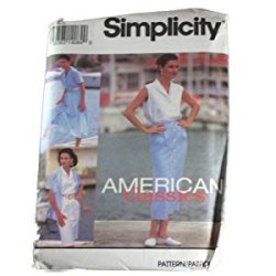 8427 SIMPLICITY SLIM BUTTON SKIRT 2 LENGTHS, FLARE SKIRT, SLEEVES OR NOT BLOUSE PATTERN 12-16